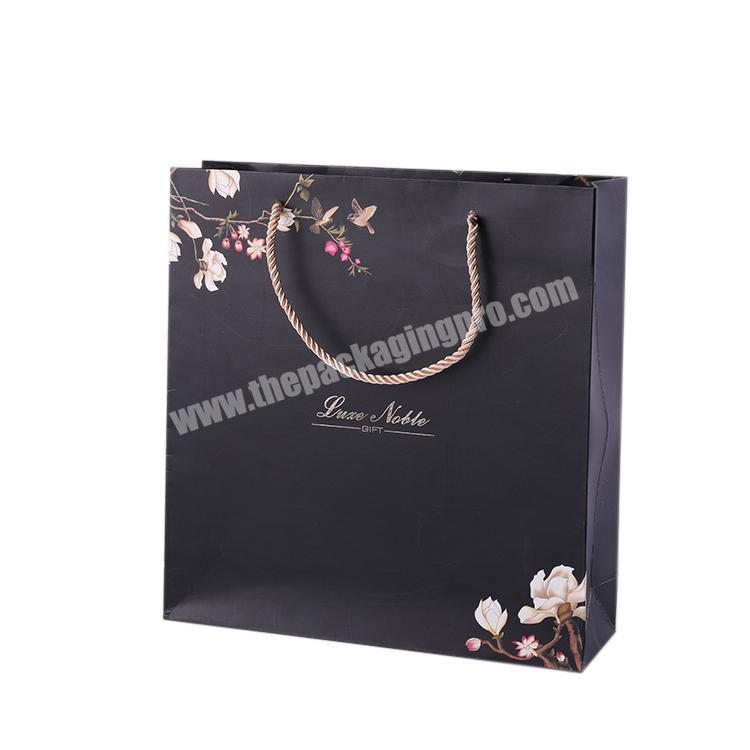 Custom printing black paper custom bags luxury,gift paper bags with handle