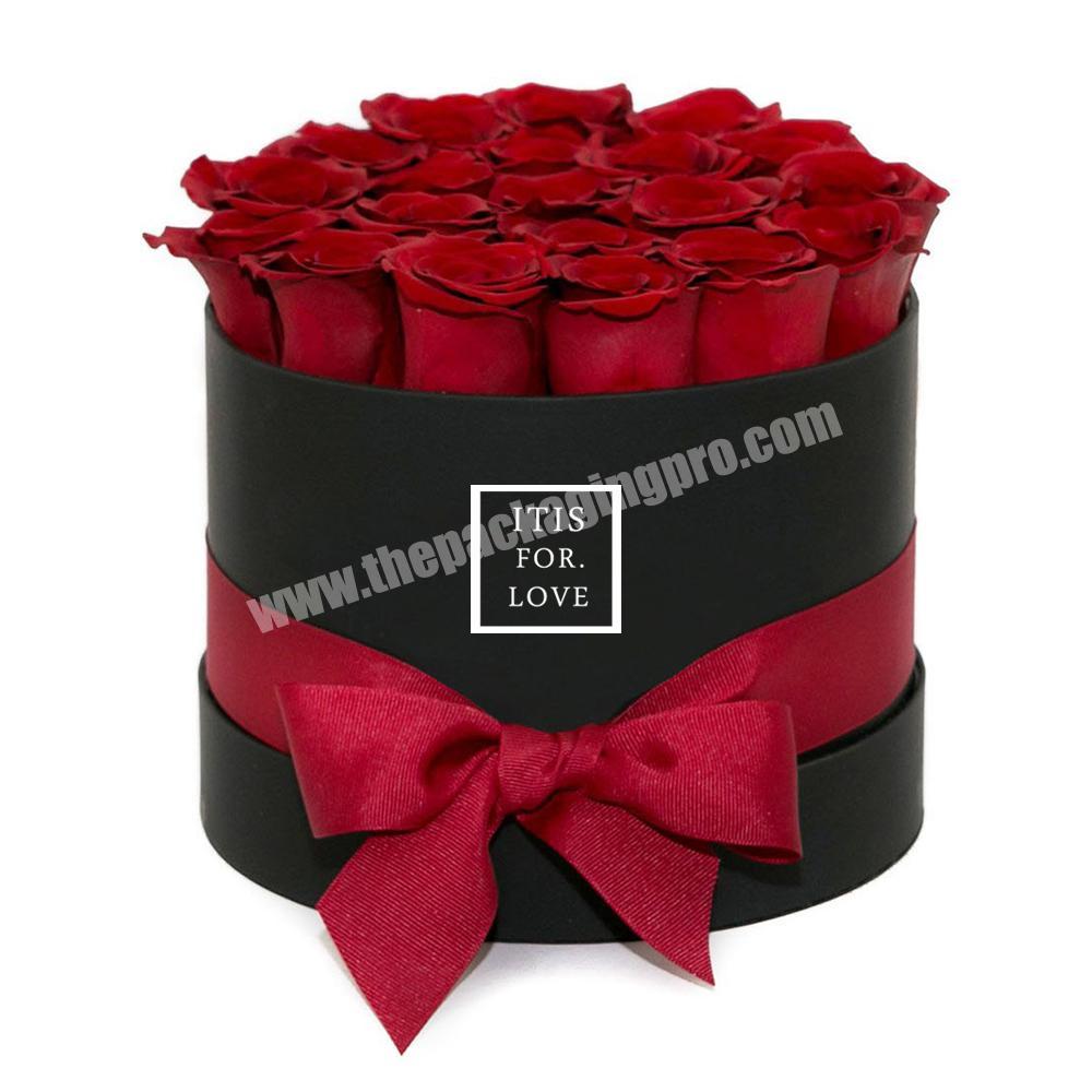 Custom wholesale luxury velvet flower gift round hat box