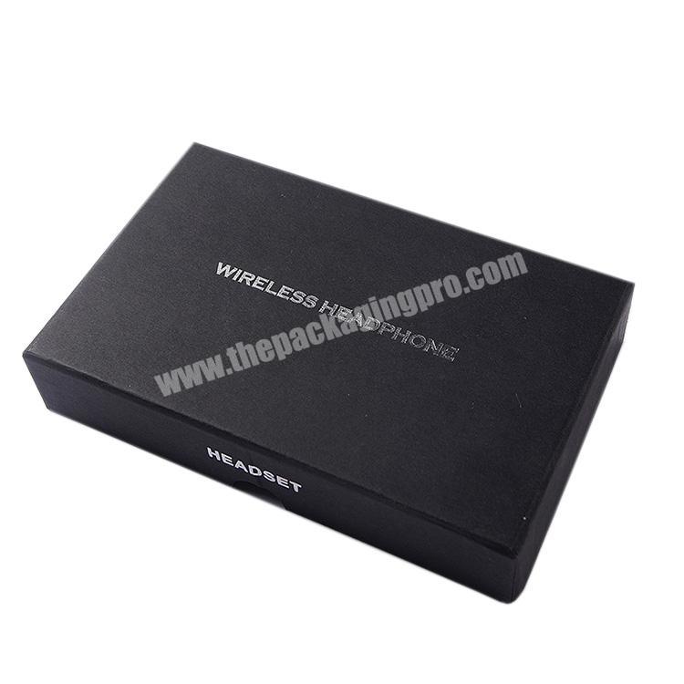 Customised Luxury Black Paper Gift Packaging Box with Sliver Hot Stamping logo
