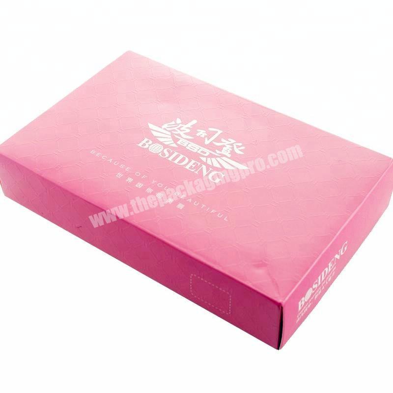 Customized High Quality Silver Stamped Embossed Paper Packaging Box For Clothing