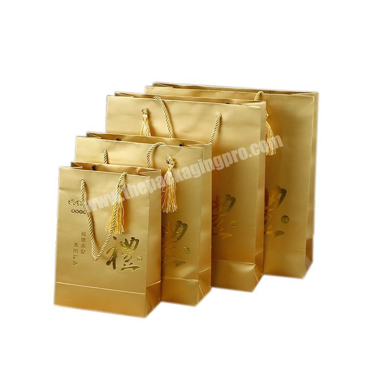 Design Custom logo manufacture paper bags gold,paper bags for store