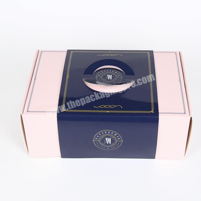 Eco-Friendly Custom printing folding 300GSM 350GSM white card cake box  kraft paper cupcake box with foil envelope & lamination