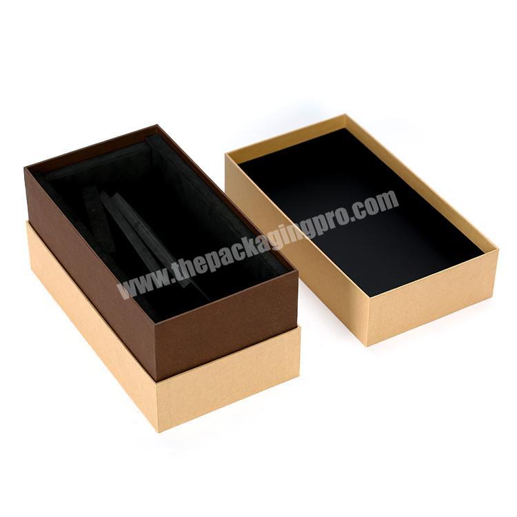 Elegant lift-off lid shoulder neck rigid paper box Gold Lid Box with Lining