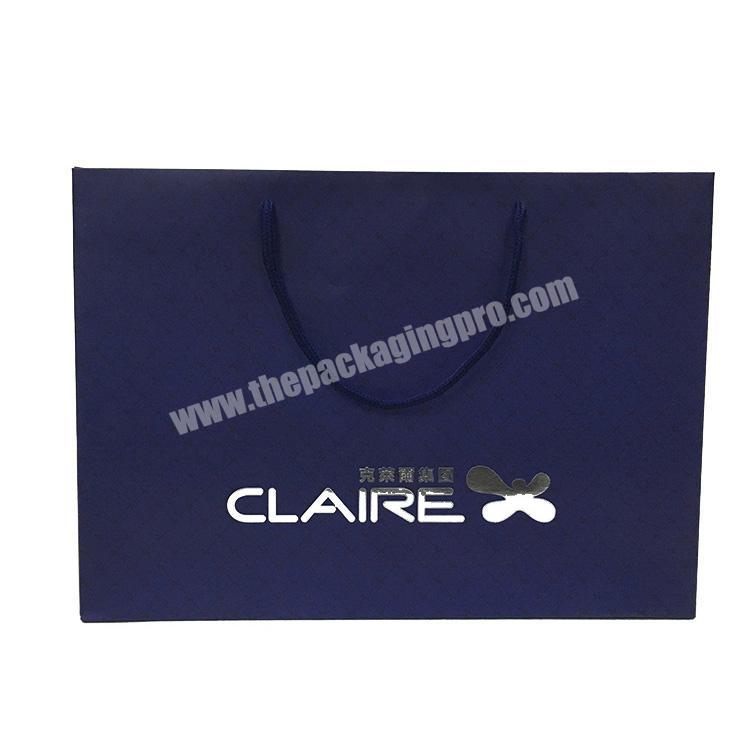 Factory paper gift bag custom logo,black paper gift bag with handle