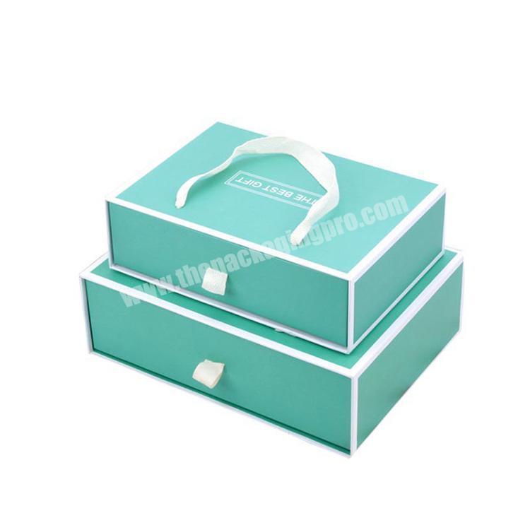 Factory wholesale custom rigid paper gift box,paper drawer gift box with handle