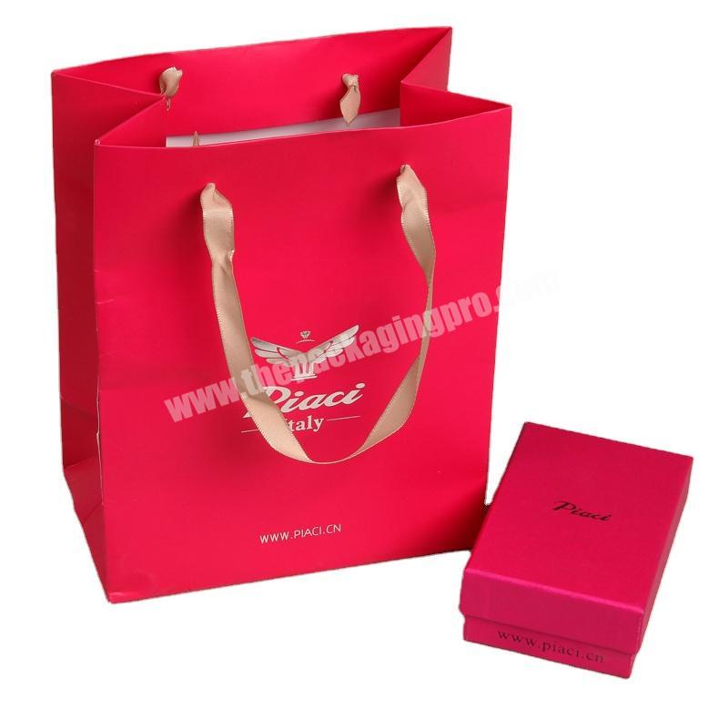 Fashion Custom Hot Selling Party Gift Red Coated Paper Hand Bag