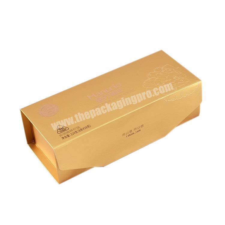 Fashion design white card golden  paper box,folding gift box paper