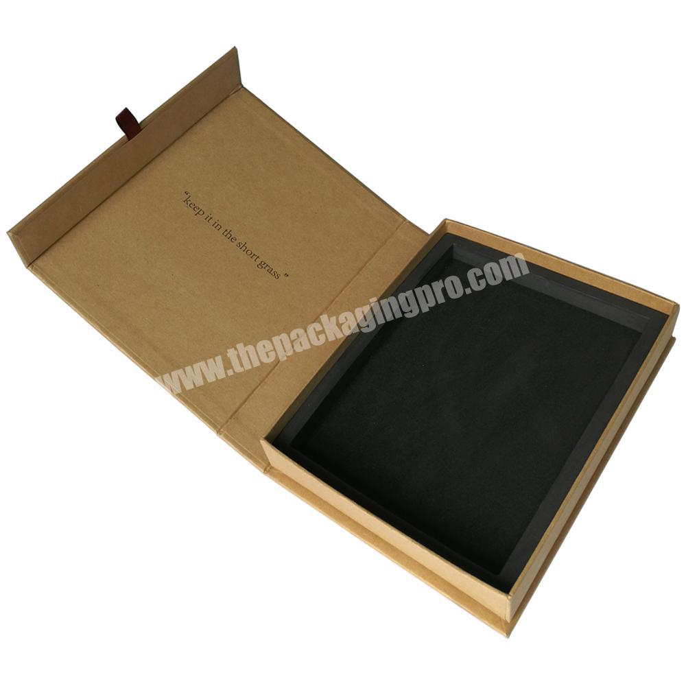 Foldable wine hard packaging magnetic kraft paper gift box