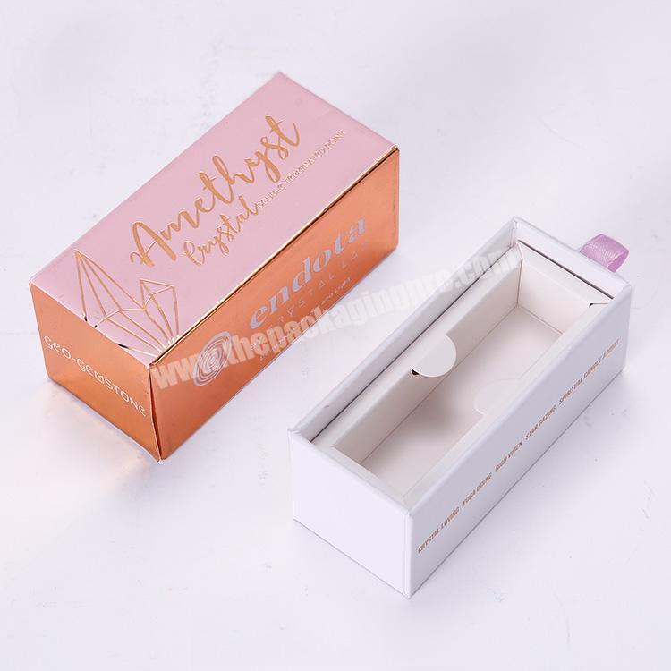 Full Colors Custom Pink Paper Perfume Packaging Essential Oil Paper Box With Gold Foil Stamping