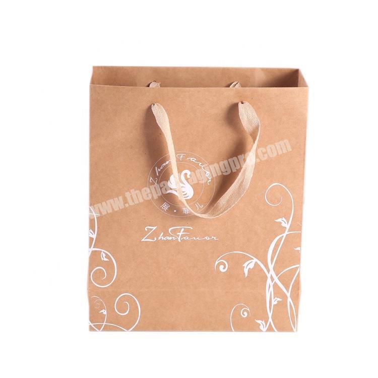 HangZhou supplier craft paper gift bag thank you recycle paper bags with custom logo