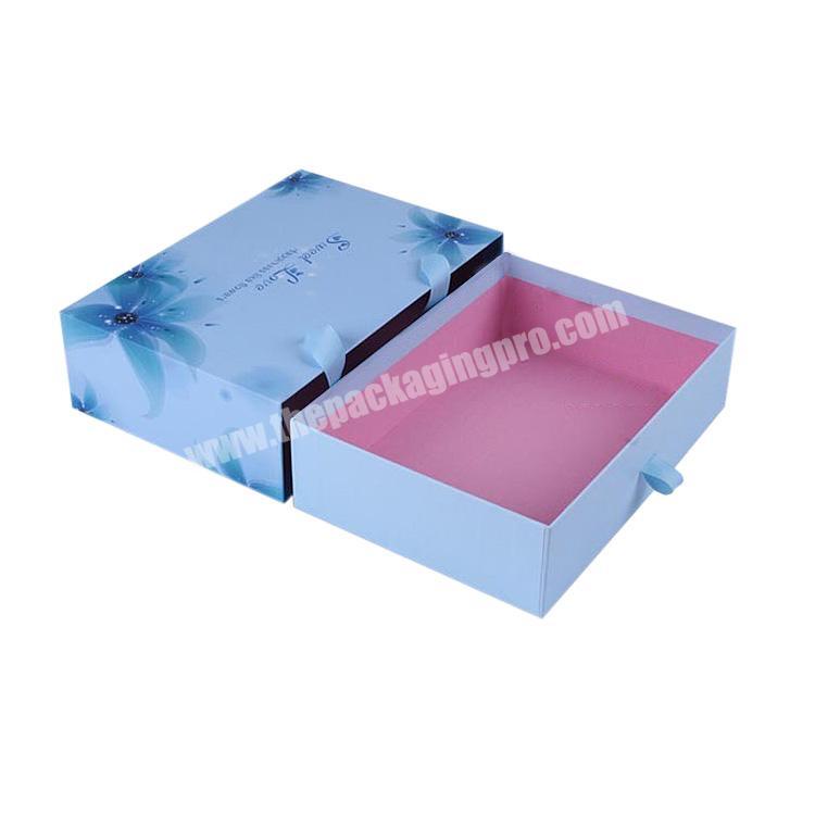 High Quality Gift Box Custom Design Portable  Drawer Paper Cosmetics Box Set With Handle