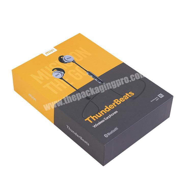 High Quality small boxes paper,black matte rectangle paper boxes for headset