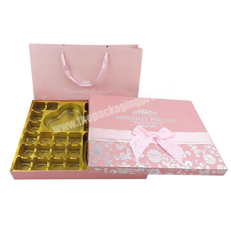 High-end Wholesale 48 Gelfenuo Chocolate Gift Box Blister Lined With Pink Chinese Valentine's Day Rectangular Gift Box