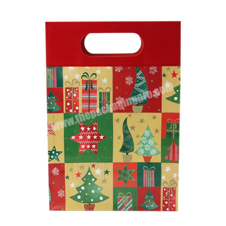 High end christmas kraft paper gift bag,recycled gift bag paper