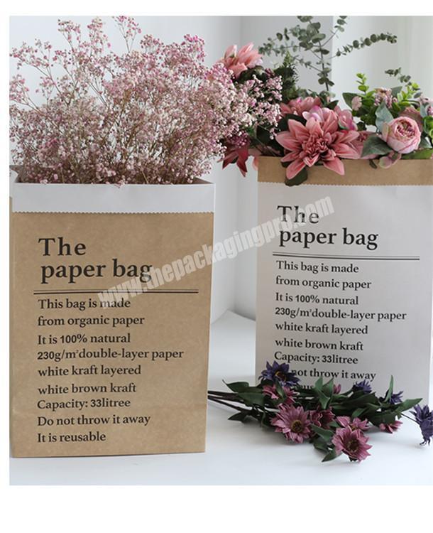 Hot Sale Kraft Paper Bag Square Flower Bag For Packaging