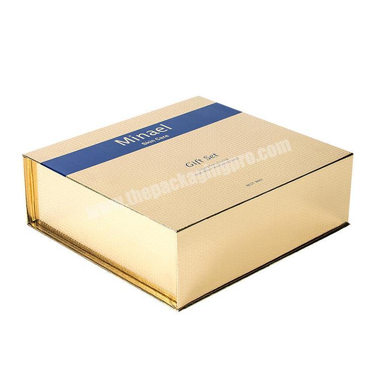 Hot sale high quality custom design collapsible golden paper product box for skin care
