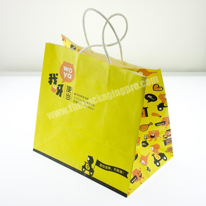 Kraft Paper Made Custom Packaging Bag For Take Out Food