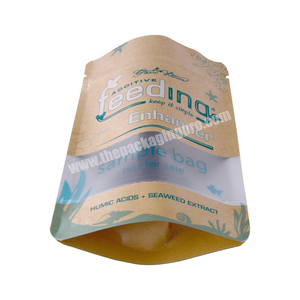 Kraft paper window vertical self sealing food packaging paper bag tea dry fruit cake sealing bag customization