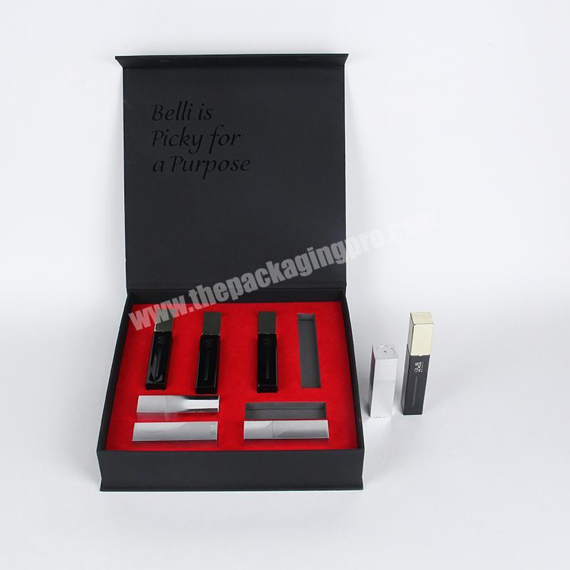 Luxury Magnetic velvet box Lipstick Gift Box Skincare Lipgloss Packaging Perfume Boxes Bottle
