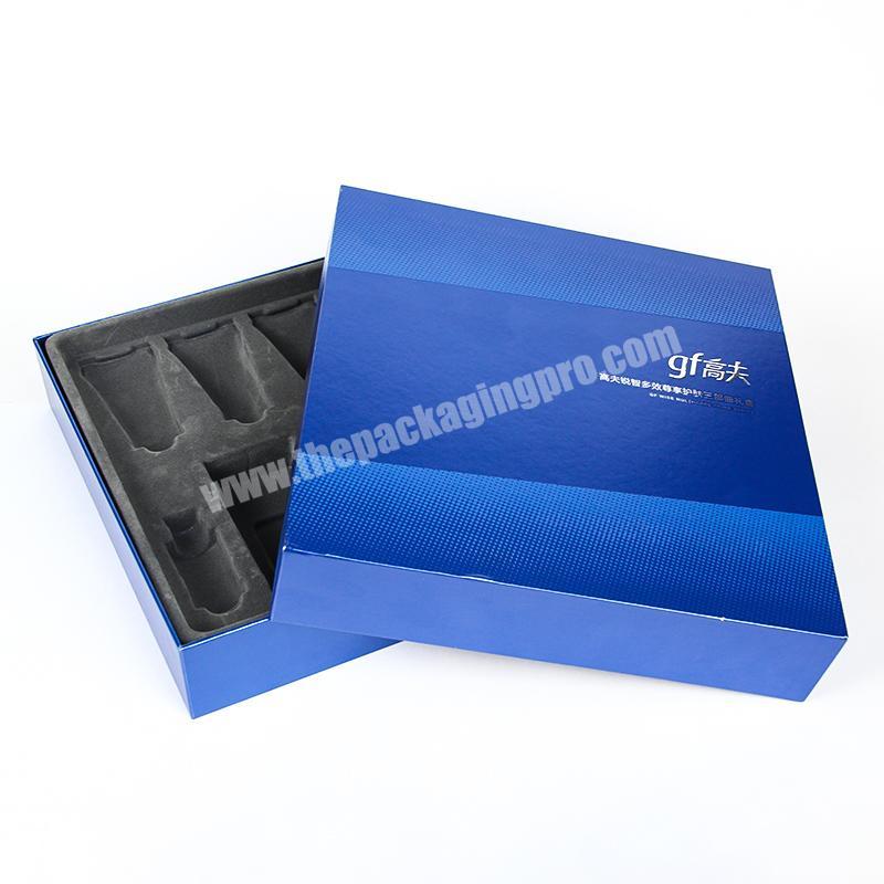 Luxury custom square white cardboard gift box lids and glossy lamination white cardboard boxes packaging