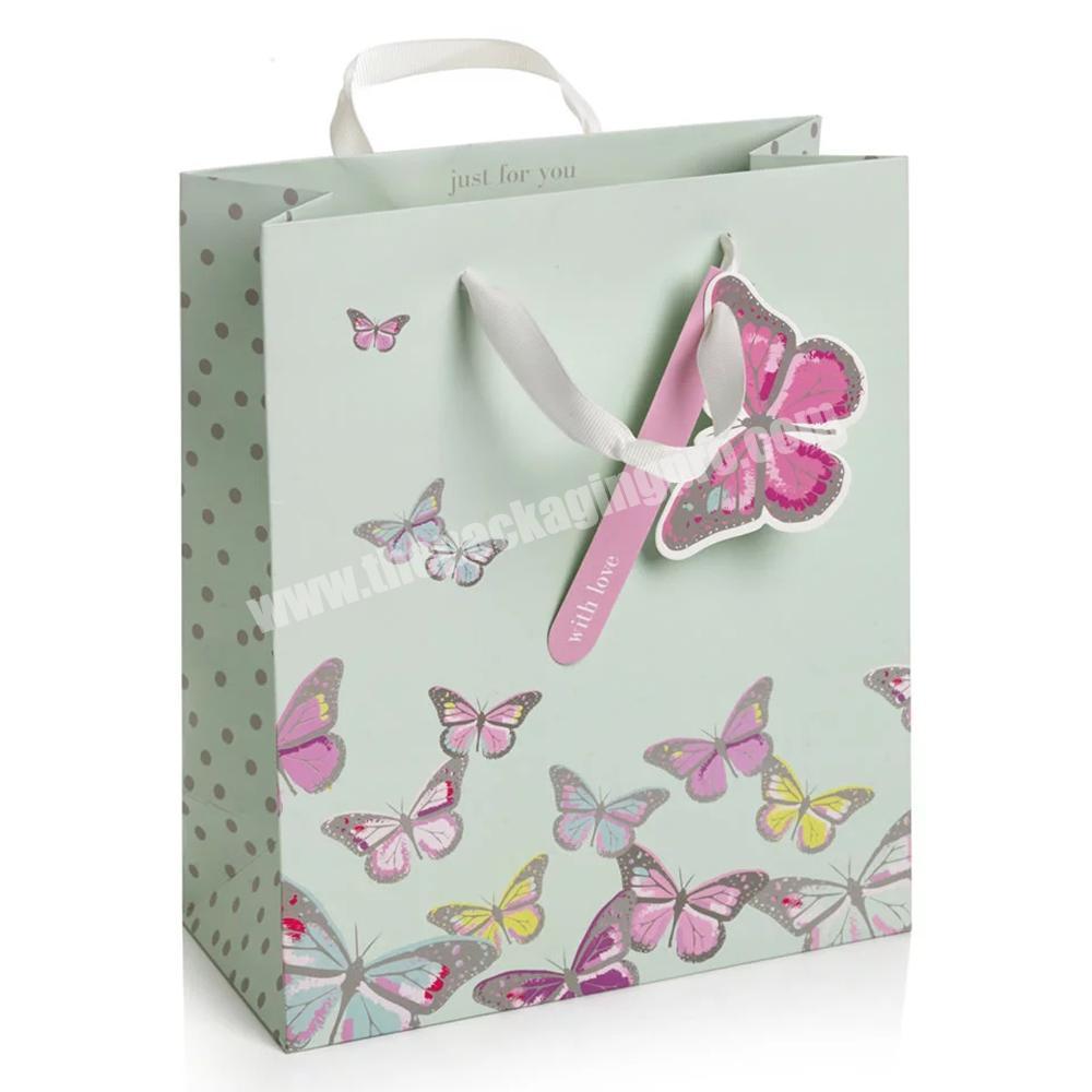 Luxury wedding logo custom paper kids gift bag