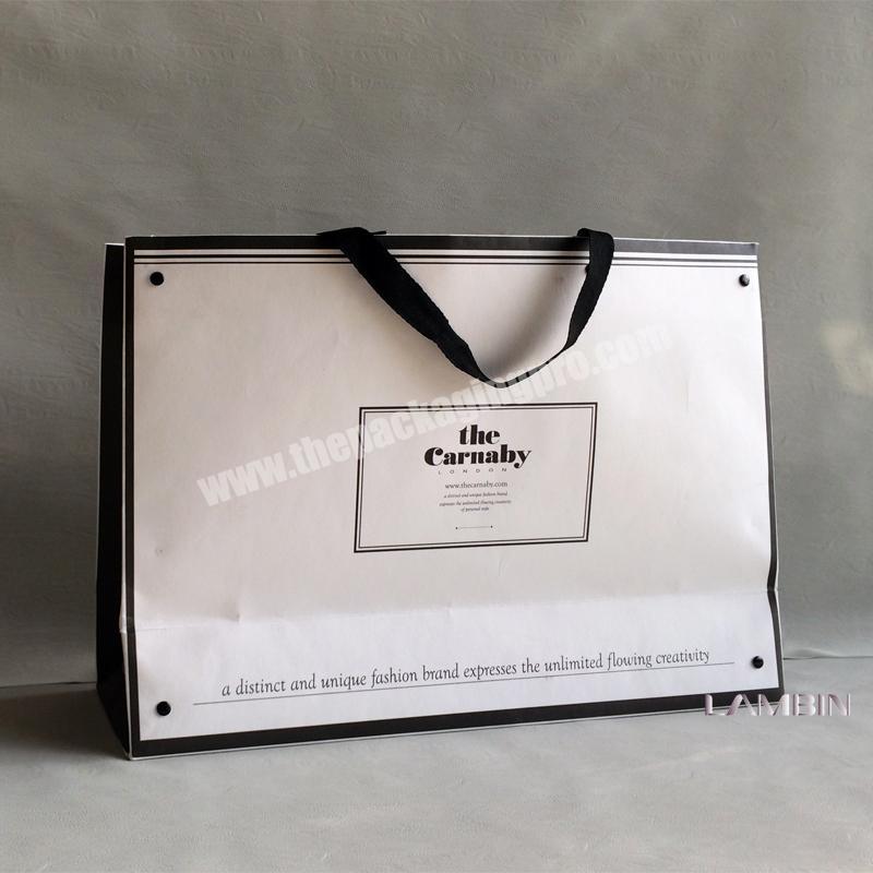 Recyclable White Paper Shopping Bag With Handles