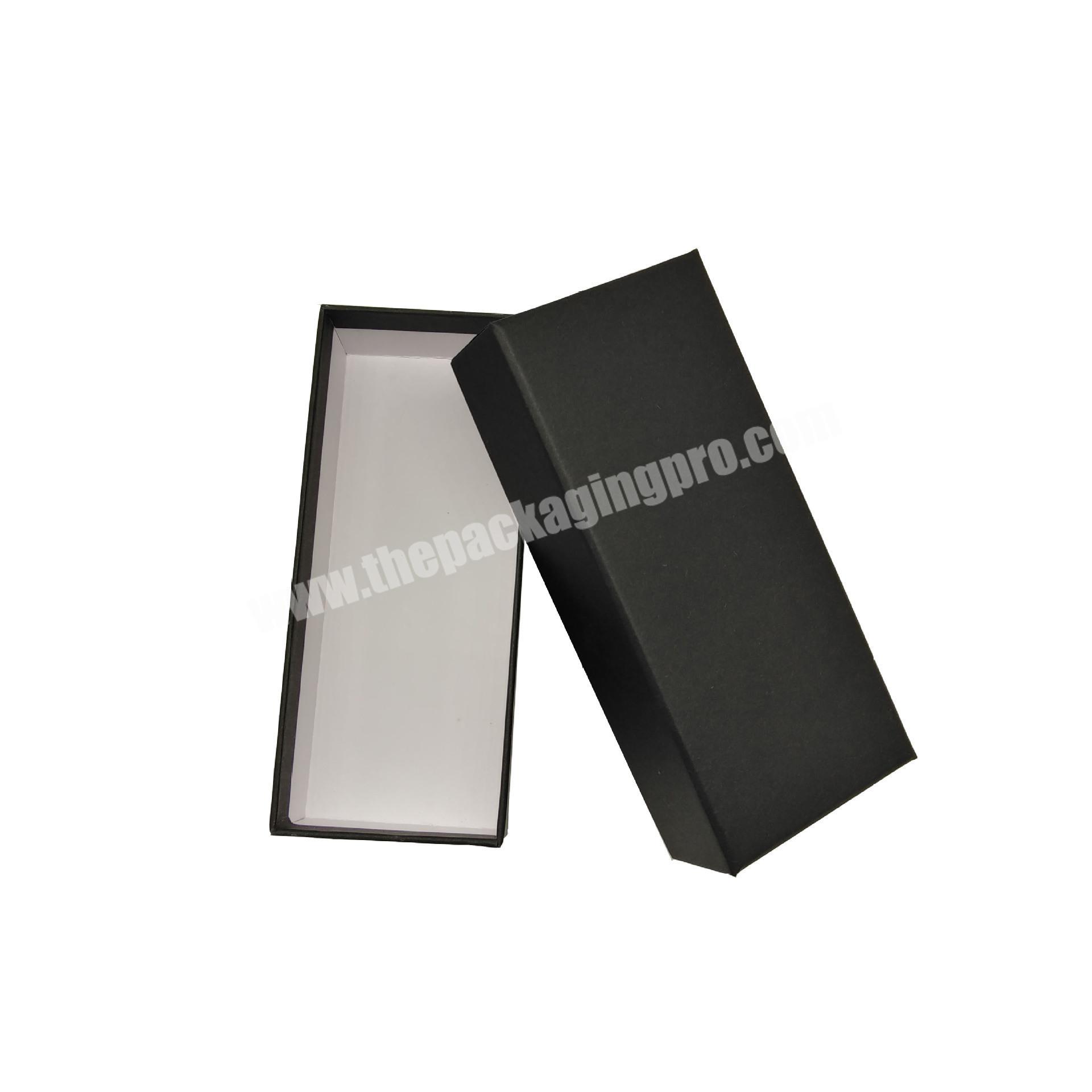 Stock Black packaging boxes logo customized lid and base gift box with logo