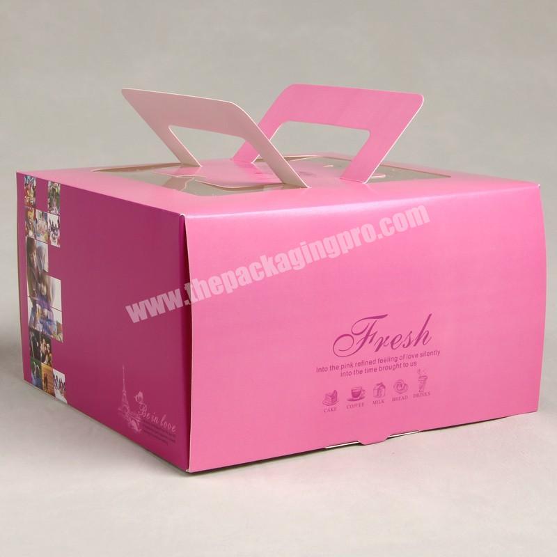 White Paperboard Packing Box Cake Pink Card Box with Pvc SGS Stamping European & American Environmental Standards Recyclable