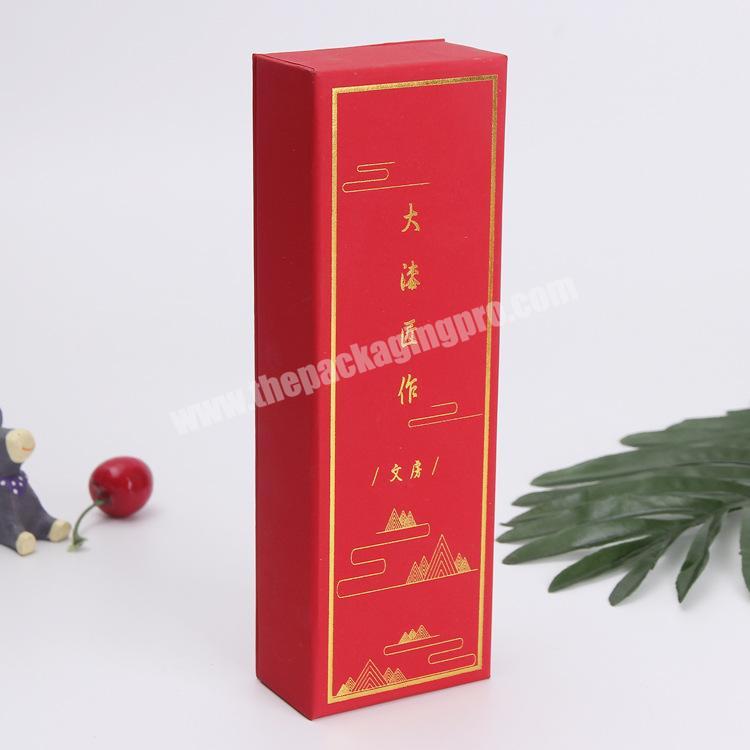 Wholesale Custom Logo Luxury Red Cardboard Pen Gift Packaging Box With Lid