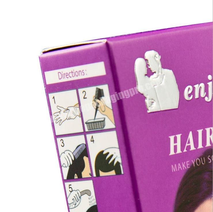 Wholesale Custom Printing Stamping Logo Hair Colorants Paper Gift Folding Packaging Box