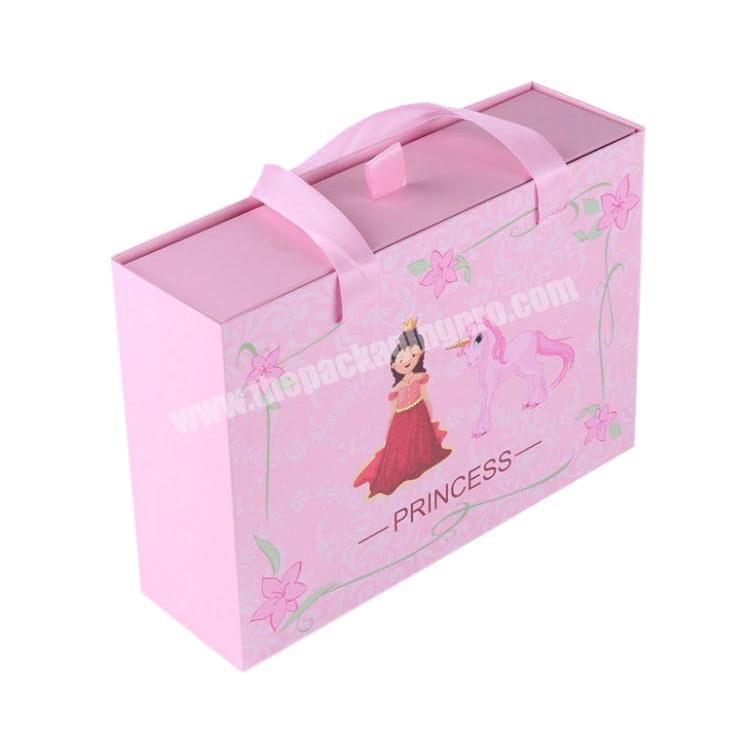 Wholesale Customized drawer paper gift box paper cardboard suitcase box with handle