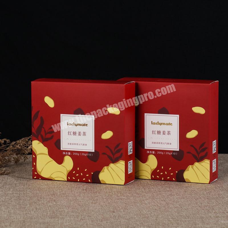 Wholesale Full Color Printing Logo 350g Paper Tea Bags Packaging Box