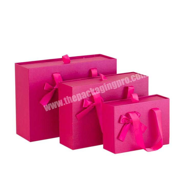 Wholesale High Quality Paper Box  Handle Box With Drawer-type Gift Box For Gift Set
