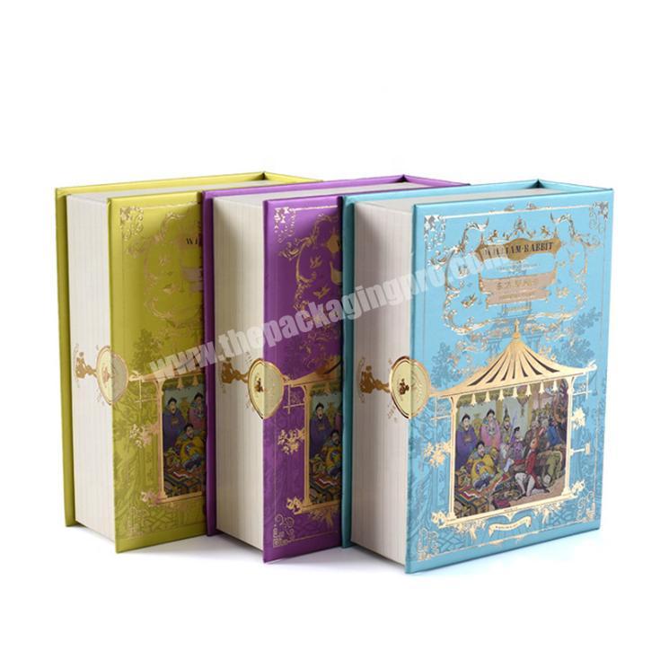 Wholesale New Custom Printed Logo Luxury Book Shape Paper Tea Packaging Box