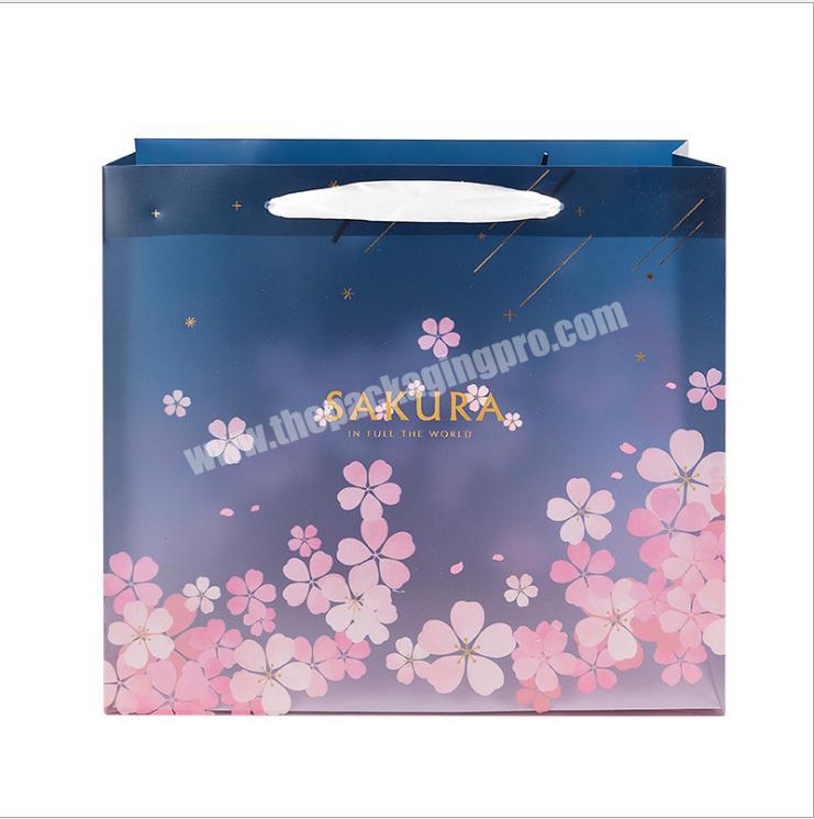 Wholesale Romantic sakura Translucent PVC Gift Bag Cosmetics Gift Bag Handbag