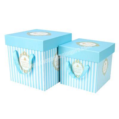 Wholesale Storage Corrugated Paper Lid Gift Packaging Box With Handles
