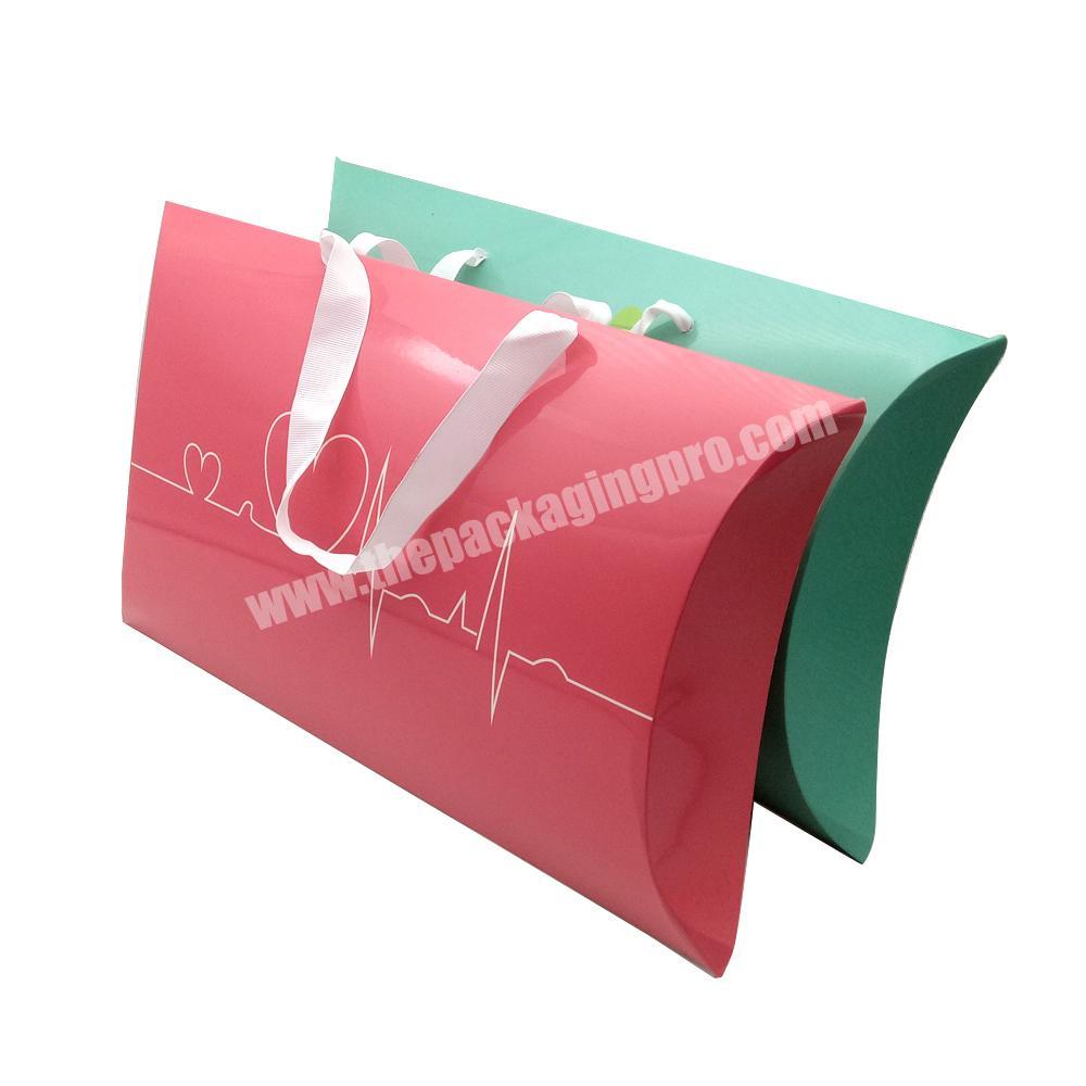 Wholesale custom printed logo gift paper packaging pillow box