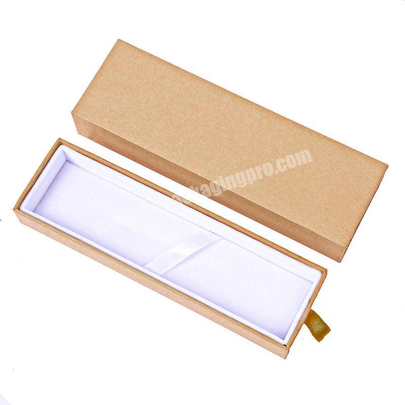 creative drawer type gift pen box customized paper solid color pen box