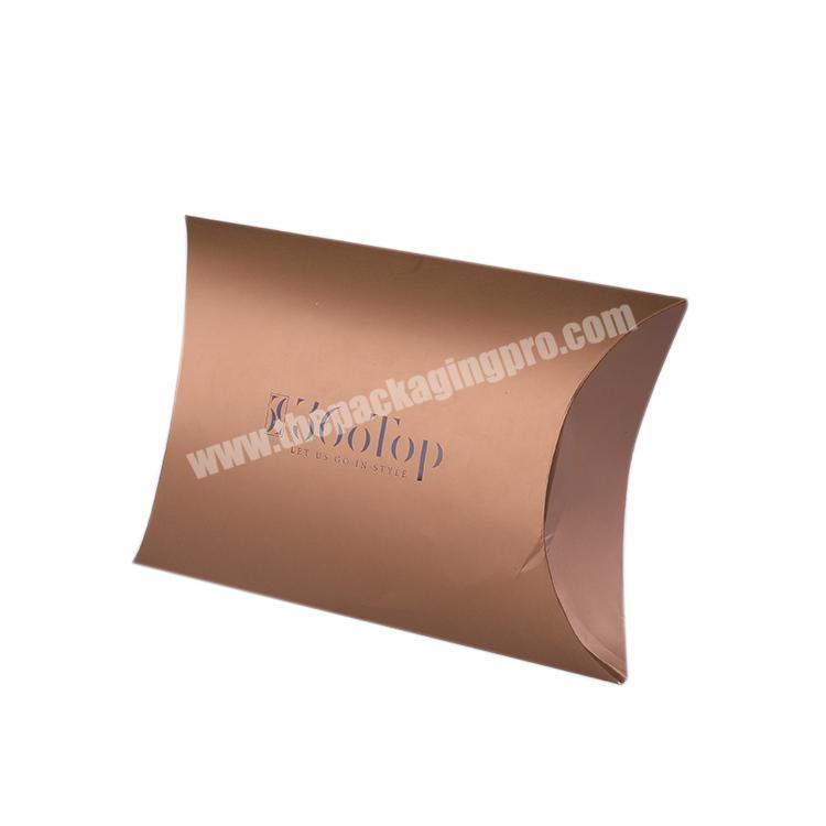 custom logo Foldable Hair Extension Packaging pillow box with handle paper wig bag
