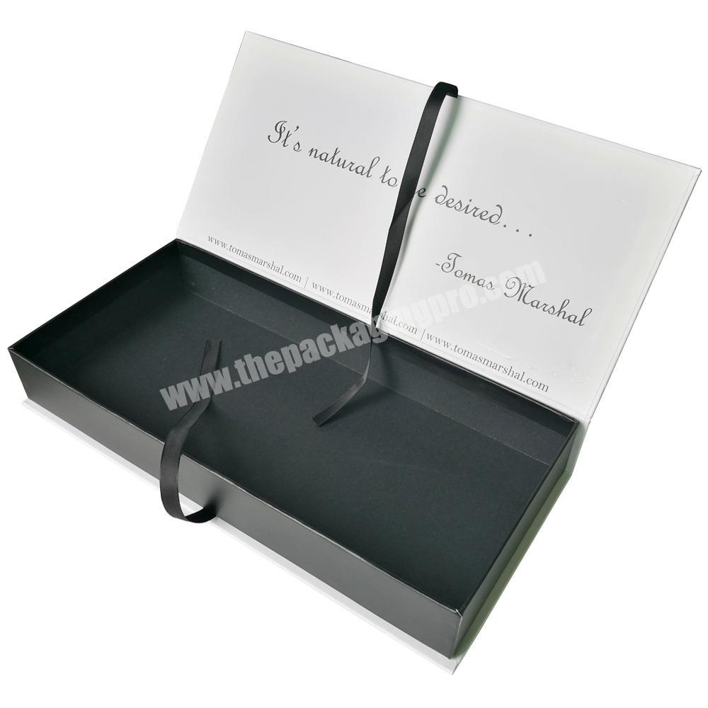 customized tall rigid laptop bra gift box packaging and bar box packaging with ribbon