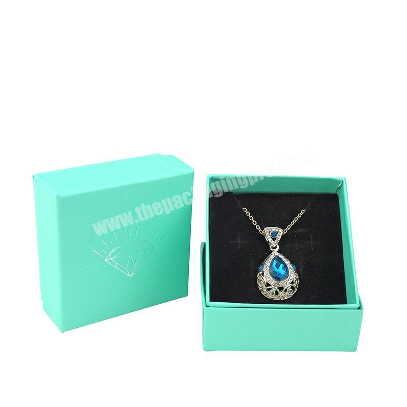 new New lake blue diamond jewelry packing box ring earrings jewelry gift wrapping paper box
