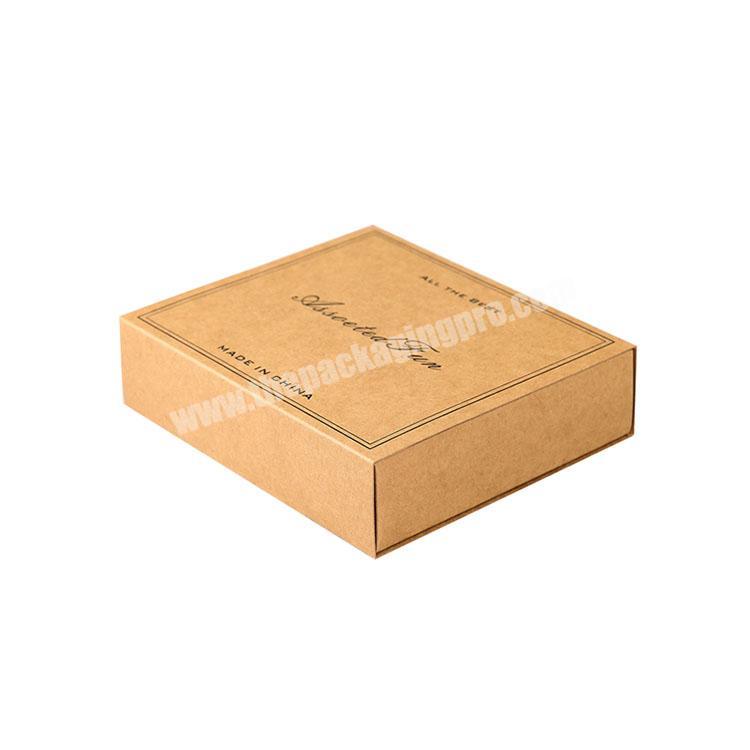 wholesale recyclable brown kraft paper box,drawer kraft paper box for gift
