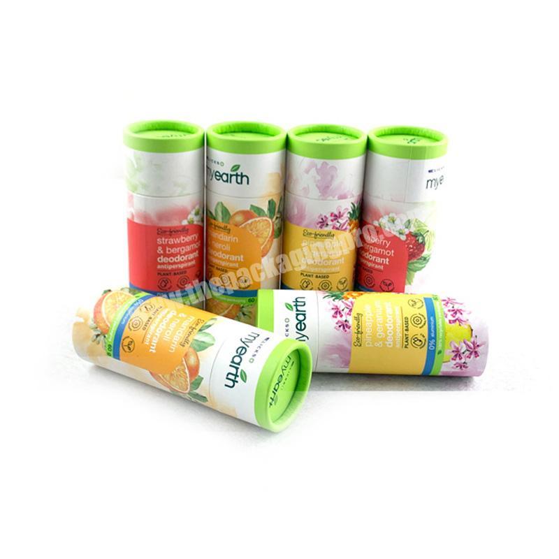 100% biodegradable packaging oval shape cardboard push up deodorant stick containers