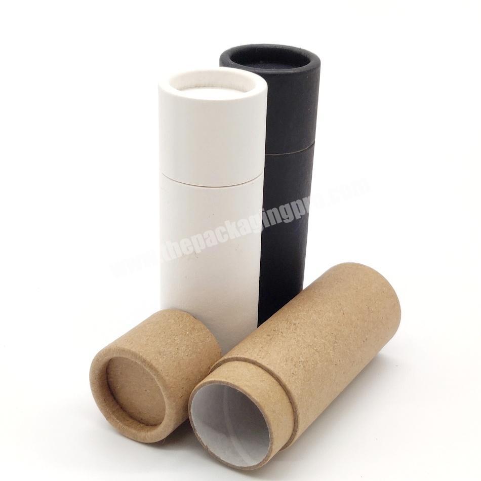 0.3oz/7g Biodegradable Black Brown Paper Push Up Cardboard Lipstick Deodorant Cosmetics Tube Container Packaging For Lip Balm