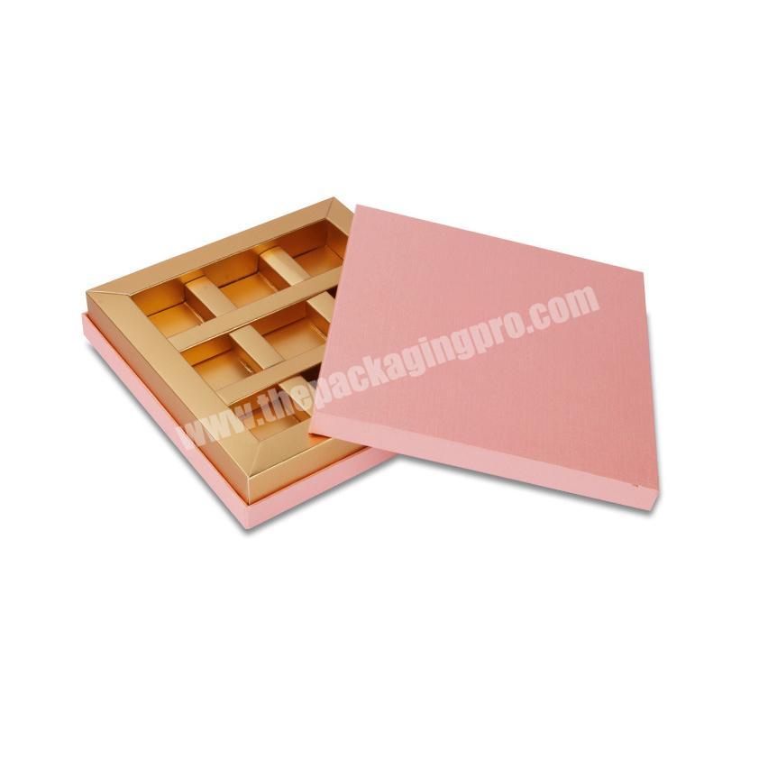 2 pieces lift off custom logo linen pearl paper rigid two pieces chocolate bonbon candy cardboard paper packaging box