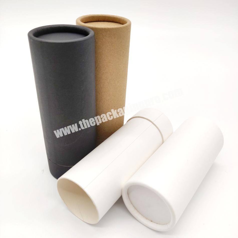 2.5oz/75g Eco Brown Black White Round Paper Cardboard Cosmetics Deodorant Stick Containers Push Up Paper Tube Packaging