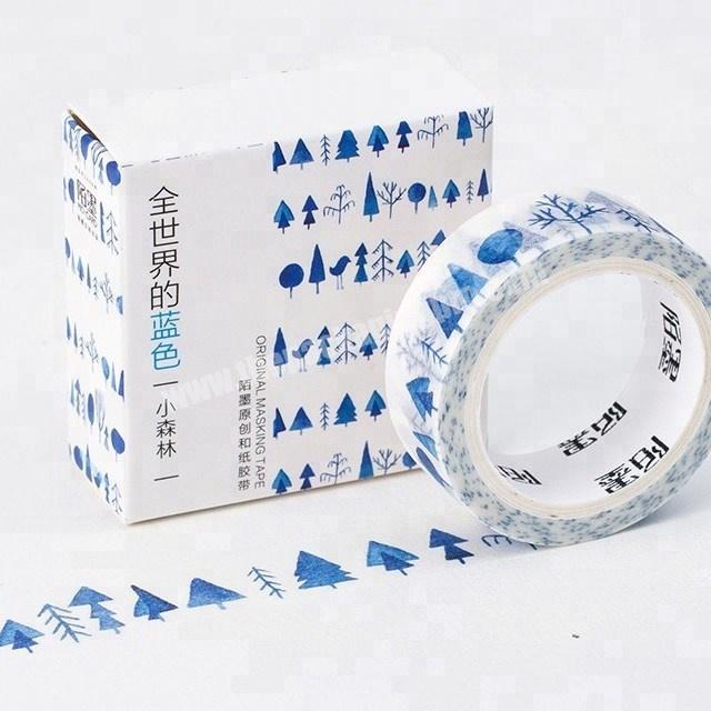 2018 fashion style blue world custom printed washi masking paper tape