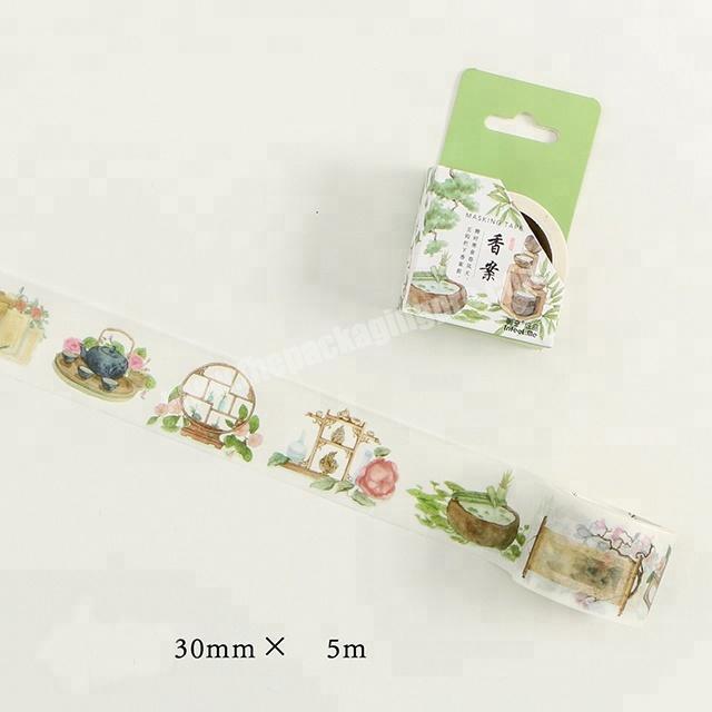 2018 new design adhesive washi paper printed stationery tape for export
