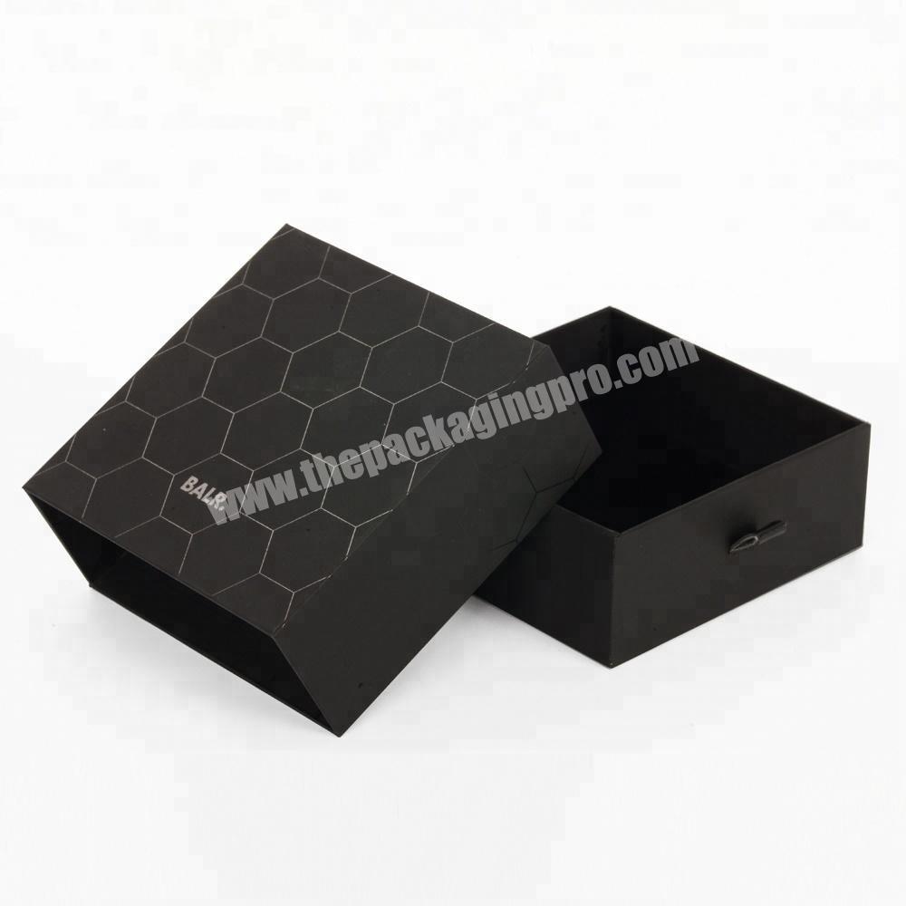 2019 Design Luxury UV Black Drawer Style Custom Hard Box Packaging