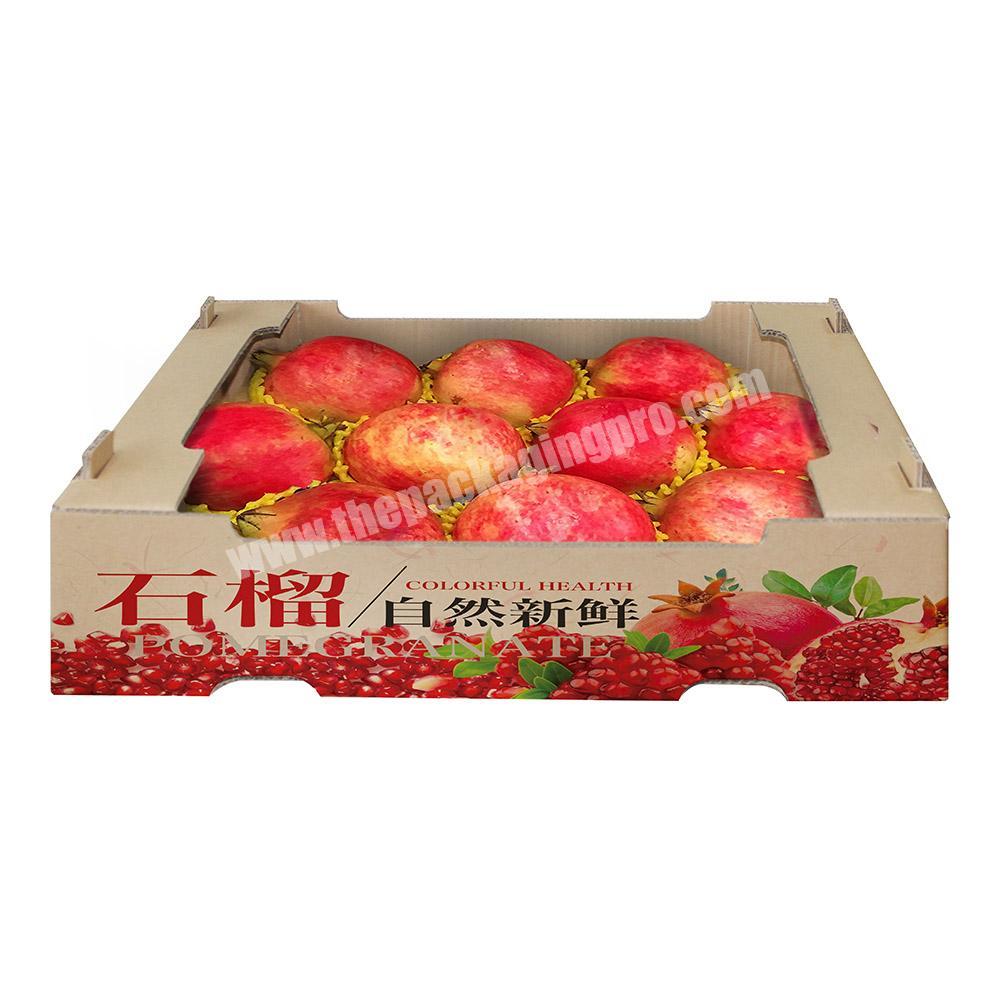 2020 New Style Colorful Pictures Printed Fresh Pomegranate Corrugated Packaging Paper Box